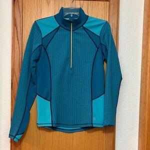 Title Nine Teal Blue Half-Zip Athletic Pullover Midweight